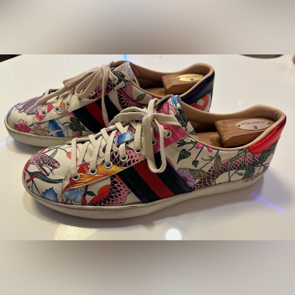 Men’s Gucci ‘Floral Snake’ Ace Sneakers